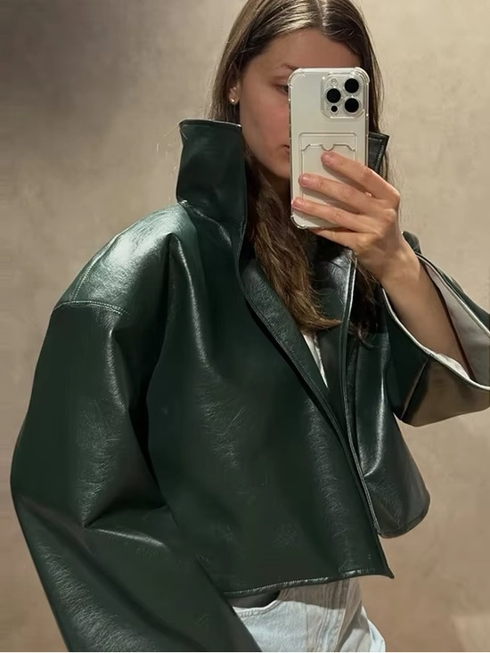 Helsa Jackets & Blazers - Dark Moss Green Cropped Jacket like helsa Khaite